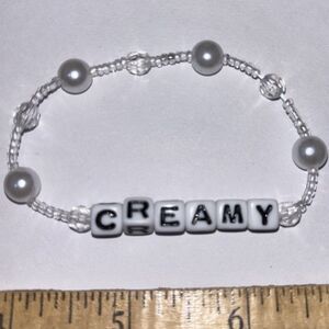 Handmade Creamy Bead Bracelet Letter Beads Y2K Kawaii Trendy Jewelry Gift